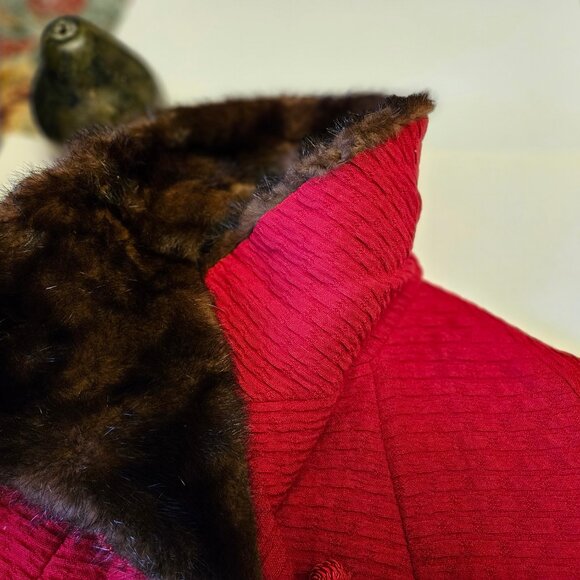 Vintage 1960s riche red coat Mink fur - Picture 14 of 16